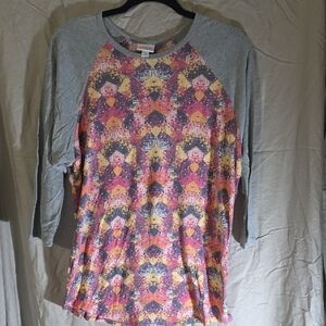 LuLaRoe Multicolor Geometric Long Sleeve Top